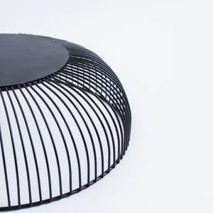 Corbeille à fruits de style nordique en fil métallique noir mat, motif géométrique à rayons radiaux, centre de table - Product Image 3