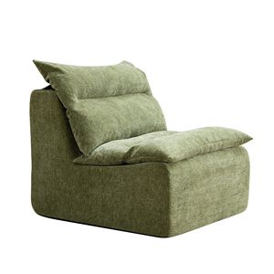 Accent Armless Single Couch Lounger Lazy <b>Floor</b> <b>Seating</b> with Backrest for Living Room or Fireside Chaise Lounge Style - Product Image 1