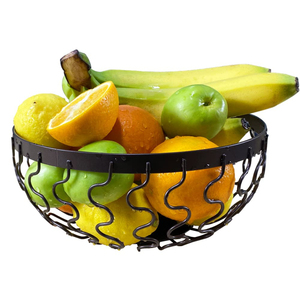 Corbeille à fruits en fil métallique ajourée ondulée, bol à fruits de comptoir en fer, panier de rangement de cuisine, support pour légumes, pour la vente en gros - Product Image 1