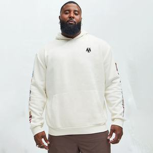 Premium Heavyweight 100% Cotton <b>Men's</b> Oversized Pullover Hoodie Luxury Vintage <b>Thermal</b> Winter Hoodie Striped Pattern - Product Image 1