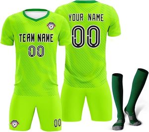 Ensemble de maillots de football personnalisés noirs sublimés, col en V, manches courtes, évacuation de l'humidité, uniforme d'équipe athlétique unisexe pour adultes - Product Image 4