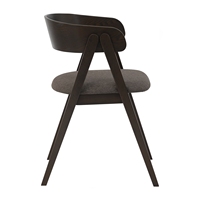 Fauteuil de salle à manger ergonomique de luxe moderne avec dossier en bois courbé, rembourré, style mi-siècle, en bois massif, écologique, démontable