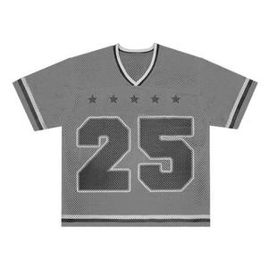 Camiseta de malla holgada personalizada para hombre, estilo urbano, con estampado de fútbol, baloncesto, béisbol, para entrenamiento - Product Image 4