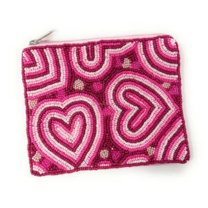 Handmade Creative Eco-Friendly Beaded Coin <b>Purse</b> Unisex Custom Gift Bag Heart Embroidery Compact Zipper Pouch Soft High Quality - Product Image 1