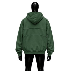 เสื้อฮู้ดดี้สีเขียวขนาดใหญ่พิเศษสำหรับผู้ชาย ผ้าฝ้ายเฟรนช์เทอร์รี่ สวมใส่สบาย ทรงปกติ สไตล์ฤดูใบไม้ร่วง ผ้าฝ้ายพรีเมียม - Product Image 2