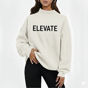 Sweat-shirt réversible surdimensionné à col montant pour femme, avec logo personnalisé, en polaire respirante et anti-plis, à manches longues, collection hiver 2026 - Product Image 4