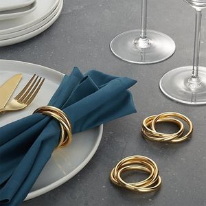 Porte-serviettes contemporain finition argentée pour les arrangements de table festifs et les événements - Product Image 1