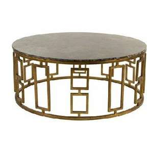 Mesa de centro moderna de forma redonda con superficie en nogal rico, base de madera maciza de mango, estilo contemporáneo. - Product Image 2