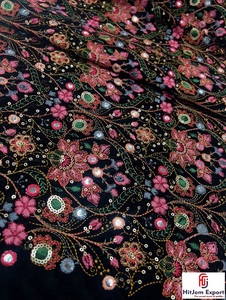 Premium 100% Polyester Embroidered Lace Fabric Medium Weight PA Coated 100GSM for Apparel Dressmaking Custom OEM ODM - Product Image 3