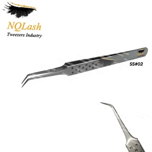 NQLASH — pinces à faux-cils lisses et personnalisés, en acier inoxydable, argent, pour extensions, vente en gros, étiquette privée, 1 pièce - Product Image 3