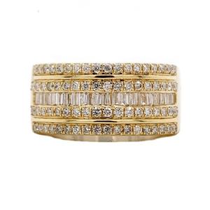 Bague d'éternité de luxe en or jaune sertie de diamants ronds pour femme, bijoux de mariage - Product Image 1
