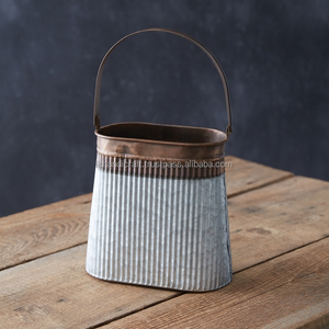 Para AmazonBest Seller, cesta de cubo de cobre galvanizado clásico, forma única, mesa rústica, organizador de alimentos, almacenamiento, Metal personalizado - Product Image 1