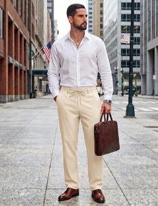 Men Soft Cotton Lightweight Eco-Friendly Lounge Pants Breathable Knit Pajama <b>Trousers</b> <b>Elastic</b> Drawstring <b>Waist</b> Comfortable - Product Image 3