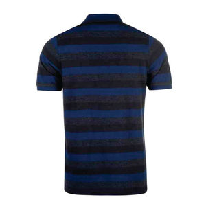 Polo à manches courtes rayé pour homme, coupe classique, tricoté, motif bleu et noir - Product Image 3