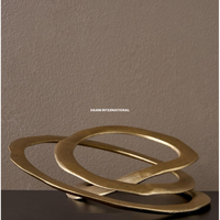 Décoration de bureau : Sculpture abstraite moderne dorée faite à la main, figurine d'accentuation pour hôtel de luxe, cadeau de pendaison de crémaillère haut de gamme
