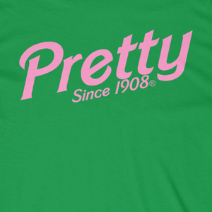 AKA Pretty Since 1908 Tee Light Pink Premium Cotton Crew Neck Short Sleeve Greek Sorority Apparel Shirt. เสื้อเชิ้ตแขนสั้นคอวีผ้าฝ้ายพรีเมี่ยมสีชมพูอ่อนของ AKA Pretty Since 1908 - Product Image 2