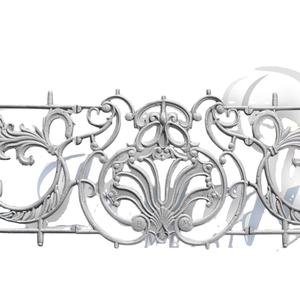 Barandilla de Balcón de Hierro Fundido de Diseño Real para Viviendas Residenciales, Panel de Barandilla Metálica Decorativa Intrincada en Gris Pulido - Product Image 1