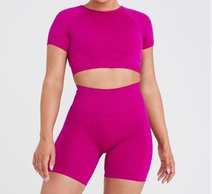 Soutien-gorge de sport sans coutures pour femme, dos nageur, col ras du cou, maintien moyen, pour yoga et fitness, couleur unie, respirant, séchage rapide, anti-transpiration - Product Image 4