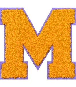 Chenille Embroidered Letter M Patch <b>Iron</b> On Applique for Clothing Hats Bags Jackets Backpacks DIY Crafts Apparel Decoration - Product Image 4