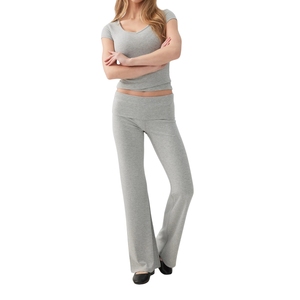 กางเกงโยคะขายส่งแบบสั่งทำสำหรับผู้หญิง เอวกลาง ทรงขาบาน ไร้ตะเข็บ กระชับหน้าท้อง ระบายอากาศ ป้องกันแบคทีเรีย กางเกงออกกำลังกายขายาว - Product Image 1