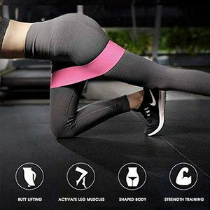 Bandes de Résistance Élastiques Premium Antidérapantes pour Hanches, Motif Léopard Rose, pour Entraînement de Force et Exercices de Fessiers (Squat) - Product Image 5