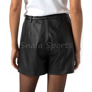 Shorts de sport pour femmes de haute qualité avec logo personnalisé, vente en gros, avec poches, 100% cuir, shorts pour femmes - Product Image 6