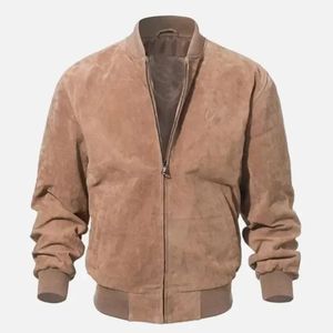 2026 High Quality <b>Suede</b> Leather <b>Jacket</b> High Street customizable Multi-Pocket Zip <b>Jacket</b> Men's Slim Fit <b>Suede</b> <b>Jacket</b> for Man - Product Image 1