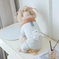 Combinaison pour chien en polyester épaisse et coupe-vent avec pendentif ours, manteau d'hiver pour chiens de petite/moyenne/XL taille