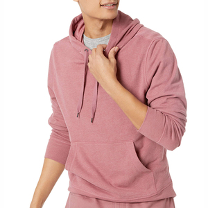 Men's <b>Thick</b> <b>Fleece</b> Pullover Hoodie Custom Logo Front Warm Winter Casual Style Solid Long Sleeve Streetwear Plain Dyed Fit - Product Image 1