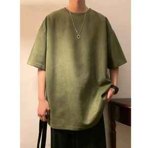 T-shirt pour homme à col rond, manches courtes, couleur unie, coupe ample, tissu jersey décontracté, 100% coton, impression sérigraphique, séchage rapide - Product Image 3