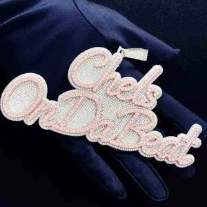Iced Out Hip Hop Letter Name <b>Pendant</b> 925 <b>Silver</b> VVS Moissanite Charms Micro Insert Pave <b>Pendant</b> <b>Initial</b> Letter <b>Pendant</b> For Men's - Product Image 5