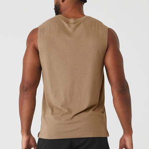 Camisetas Deportivas de Algodón sin Mangas para Hombre, Camisetas de Running con Cuello Redondo y Logotipo Estampado en el Pecho - Product Image 3