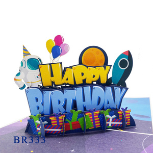 Best Price Spaceman Birthday Pop Up Card 3D Birthday Greeting Card Top Trending <b>Handmade</b> Modern <b>Paper</b> Crafts - Product Image 1