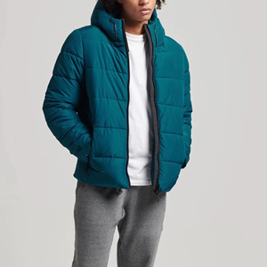 Chaqueta Bomber Unisex Color Verde Azulado Oscuro, 300gsm, Tejido Exterior de Poliéster Resistente al Viento, Logotipo Impreso Personalizado, Paneles Horizontales Acolchados, Impermeable - Product Image 6