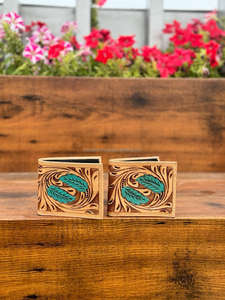 Portefeuille en cuir repoussé à la main nouvelle tendance portefeuille à fermeture éclair longue pour hommes Offre Spéciale mode couleur verte porte-monnaie cadeau pour lui - Product Image 3