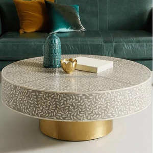 El estilo espera mesas de centro con incrustaciones de hueso únicas para una decoración elegante para el hogar - Product Image 4