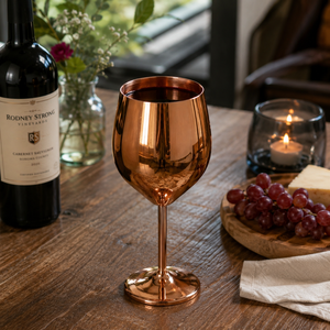 Verre à vin en cuivre fait main, gobelet sur pied, tasse à boire en métal poli, articles de bar de luxe pour restaurant, maison, mariage - Product Image 2