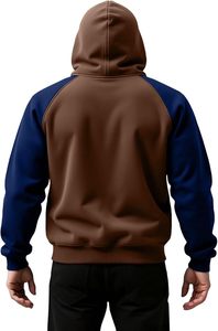 Sweat-shirt à capuche pour homme, manches raglan, tissu FRENCH TERRY, couleur unie, poche, style décontracté, tricoté, coupe classique, style automne - Product Image 3