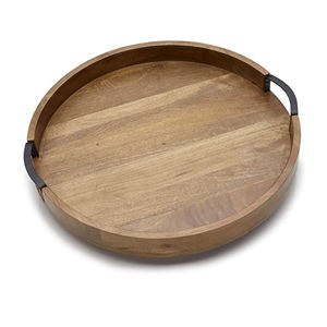 Wholesale Custom <b>Rustic</b> Brown Rectangle Wooden Serving Food Storage Trays Handles Dishwasher Safe for Home Kitchen Living Room - Product Image 1