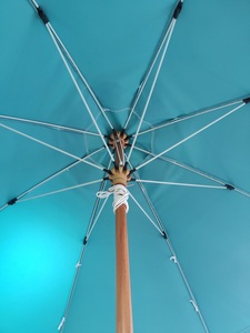 Paraguas de Pagoda de poste de aluminio de diseño moderno, sombrilla de playa roja y blanca para Patio, comedor, muebles de costilla de fibra de vidrio al aire libre - Product Image 4