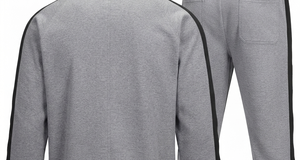 Ensemble de survêtement pour homme gris à imprimé géométrique, veste zippée et pantalon, respirant, sportif, pour l'automne - Product Image 6