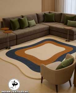 Alfombras Modernas de Diseño Hechas a Mano para Sala de Estar, de Lana, con Patrón Indio, Azul y Rojo, Venta al por Mayor, Wilton - Product Image 1