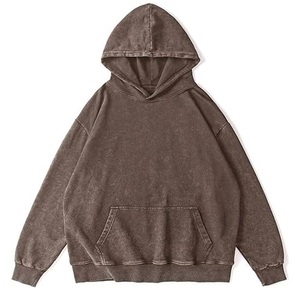 Custom Made Men's Acid Washed Hoodie Fleece Terry French Heavyweight Quick Dry Breathable Drop Shoulder Acid Wash Hood LOW MOQ - Product Image 6