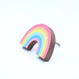 Nouveauté : Boutons de tiroir pour enfants en bois d'acacia, poignées de commode arc-en-ciel, poignées de meubles en bois de haute qualité, contemporaines - Product Image 1