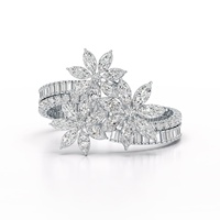 Bracelet Chaîne Tennis en Diamants de Laboratoire CVD VVS 2mm-6.5mm Or Blanc Glacé 15 Carats au Total Argent Sterling 925 pour Femme 125 Pièces