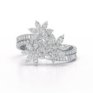 Bracelet tennis pour femme en argent 925 avec diamants de laboratoire, taille marquise et baguette, DEF VVS VS, 25 grammes, 43 carats au total, plaqué or, design personnalisé - Product Image 3