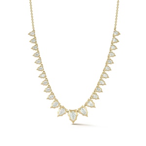 Wholesale 14K <b>Solid</b> Gold Pear Cut Lab Grown Diamond Tennis <b>Bracelet</b> 3.69 Carats VS+ Clarity 18 Inches Graduated Riviera Choker - Product Image 1