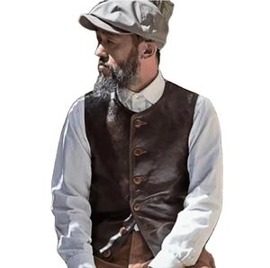 Customized Slim Fit Casual Genuine Cowhide <b>Leather</b> Vest Breathable Top Layer <b>Sleeveless</b> <b>Jacket</b> for Spring Autumn Winter Use - Product Image 1