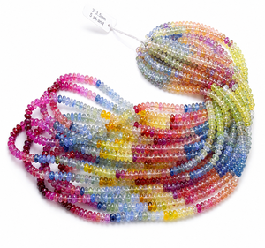 Cuentas Redondas Lisas de Zafiro Natural Multicolor para la Fabricación de Joyas, Cuentas Sueltas de Piedras Preciosas de Zafiro Genuino al por Mayor - Product Image 1
