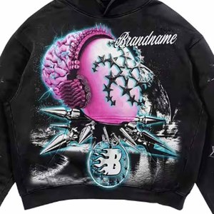 Sweat-shirts à capuche délavés à l'acide, coupe oversize, personnalisés, style streetwear Twin City, pour hommes et femmes, vente en gros - Product Image 5